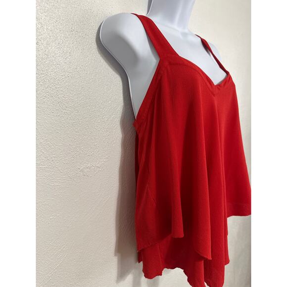 90s Y2K Derek Lam 10 Crosby Silk Blend Going Out Top Sz 2 Red Handkerchief Hem - Picture 3 of 14